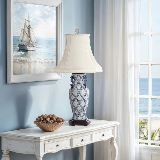 Traillage Lamp by Bradburn Home. Made from porcelain in a traditional style.