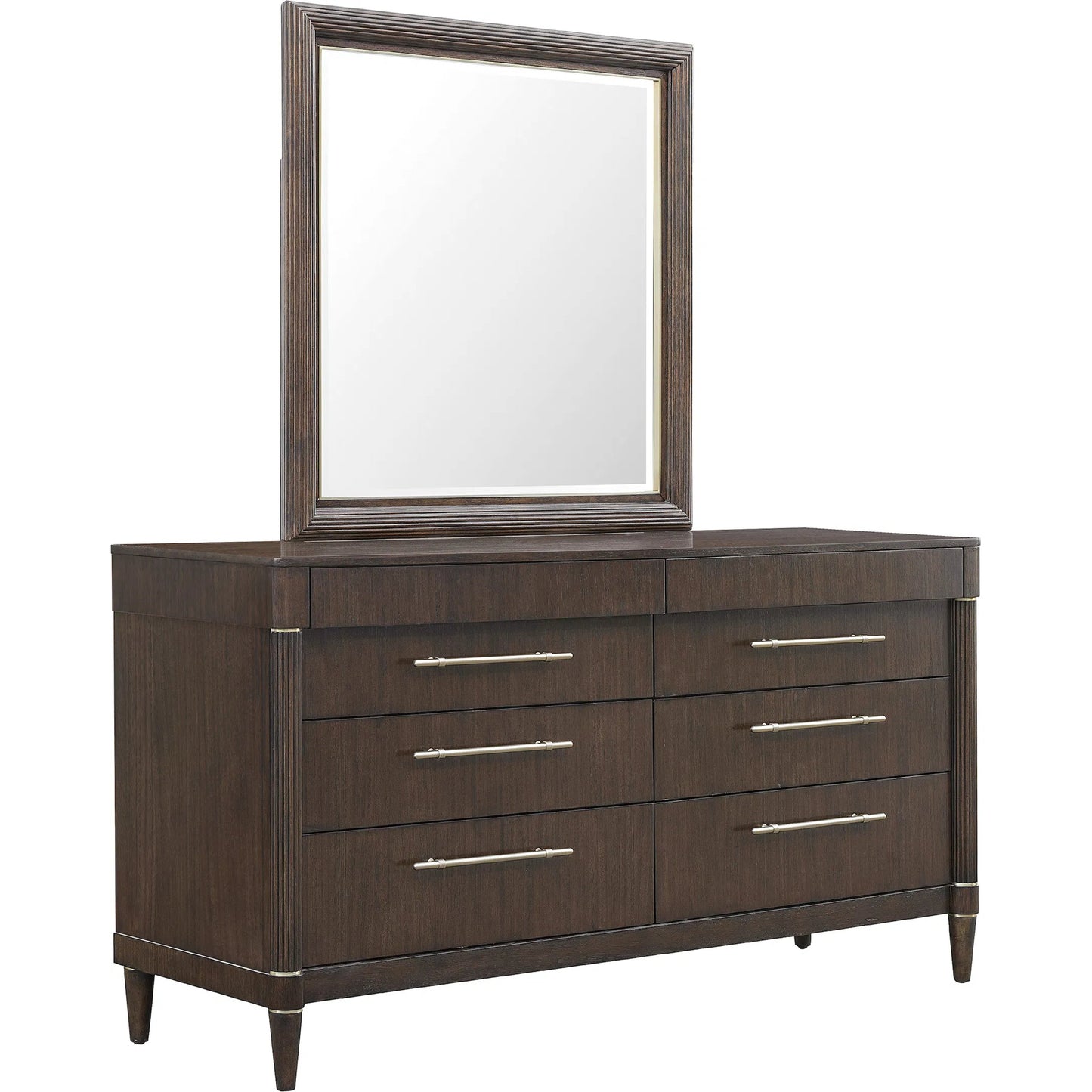 005 SI-2449344 | Additional Silo | Asher Park 8 Drawer Dresser by Pulaski Furniture in piano brown. Made from eucalyptus veneers in a unique style.