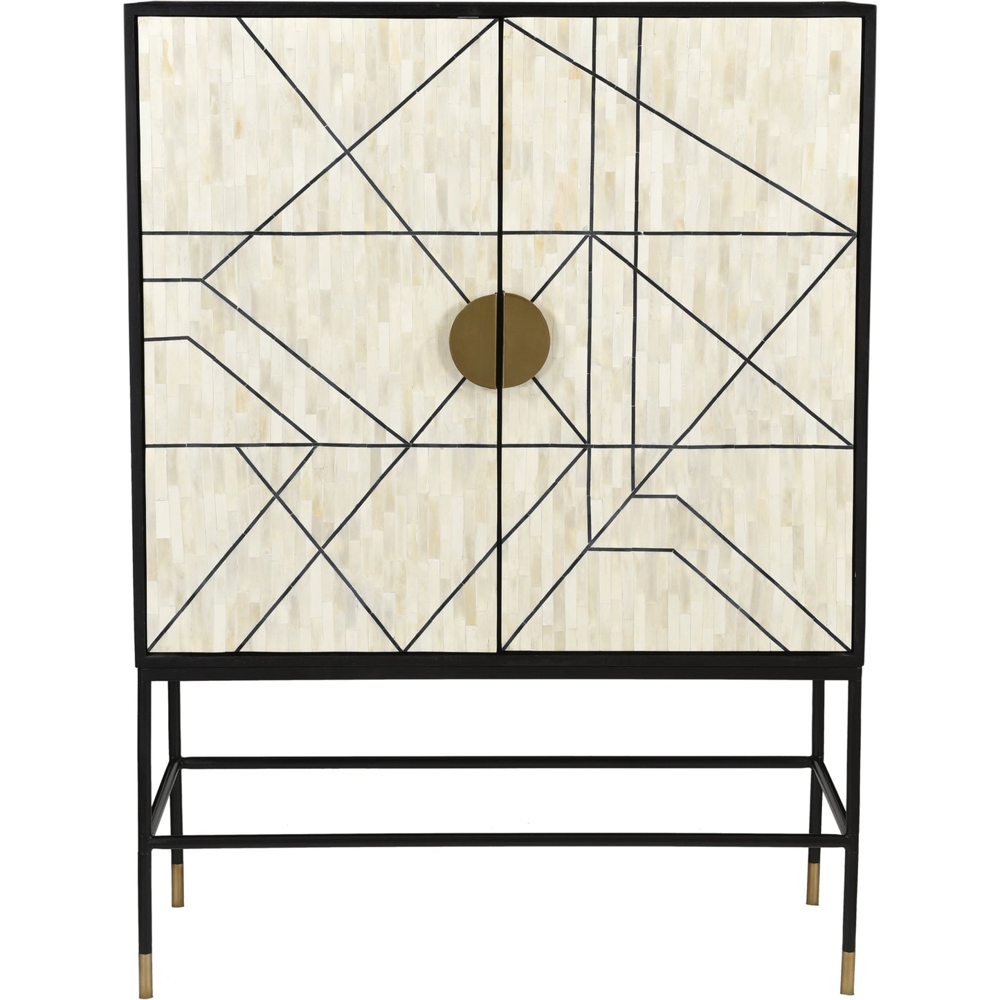 002 SI-2122068 | Additional Silo | Shaws Cabinet by Moe's Home Collection. Made from solid mango cabinet, bone veneer, iron base, mdf in a modern style.