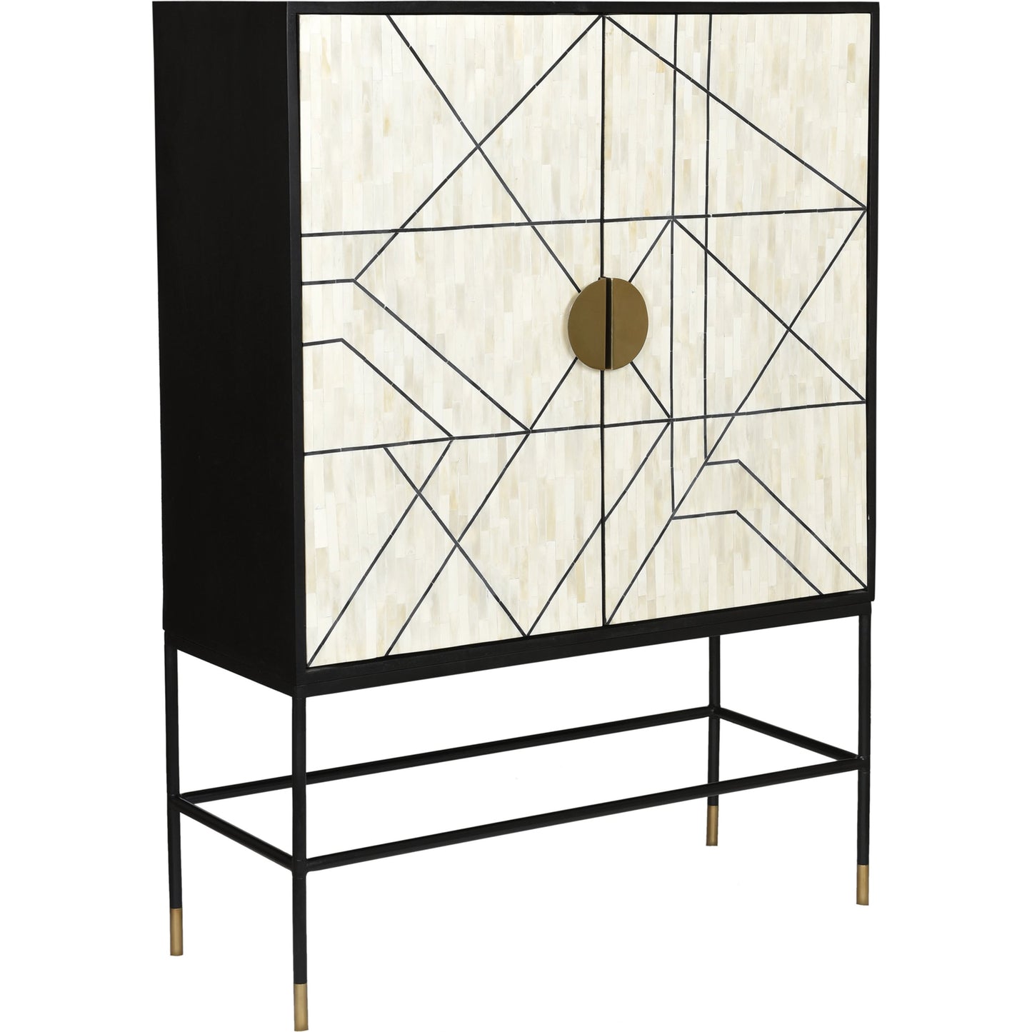 001 SI-2122068 | Additional Silo | Shaws Cabinet by Moe's Home Collection. Made from solid mango cabinet, bone veneer, iron base, mdf in a modern style.