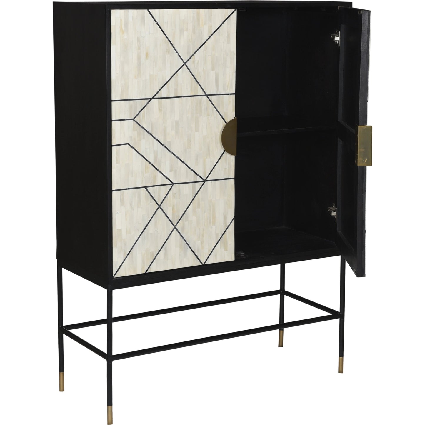 003 SI-2122068 | Additional Silo | Shaws Cabinet by Moe's Home Collection. Made from solid mango cabinet, bone veneer, iron base, mdf in a modern style.