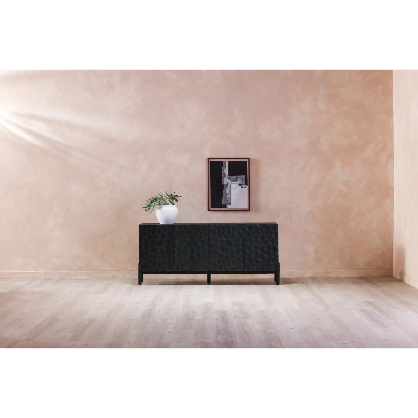 005 SI-2253882 | Lifestyle | Misaki Sideboard by Moe's Home Collection in carbon. Made from solid oak legs, mdf in a modern style.