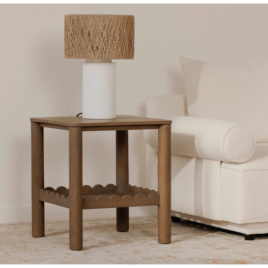 Wiley Side Table by Moe's Home Collection in vintage brown. Made from mango wood in a traditional style.