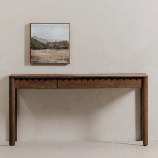 Wiley Desk by Moe's Home Collection in vintage brown. Made from mango wood, mango wood veneer over mdf back, drawer bottom in a traditional style.