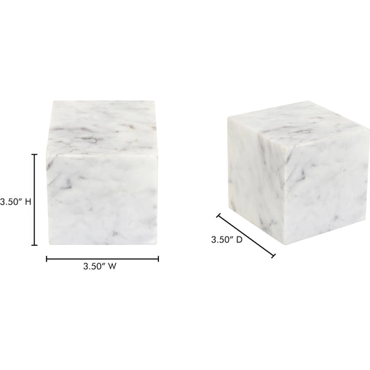 Cora Cube Tabletop Accent by Moe's Home Collection. Made from banswara purple white marble in a modern style.