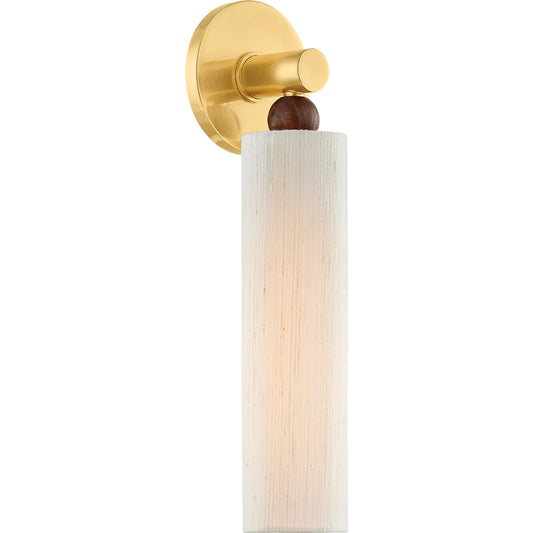 Reyn Wall Sconce by Mitzi in aged brass. Made from steel in a modern style.