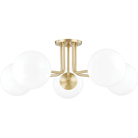 001 SI-1831339 | Primary Silo | Stella 5 Light Semi Flush by Mitzi. Made from steel in a modern style.