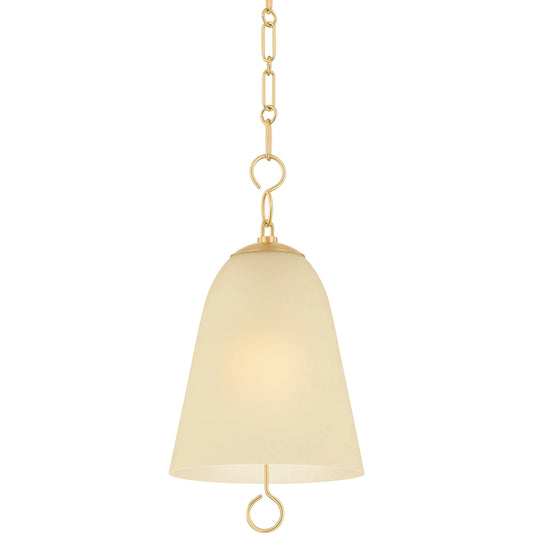 Christine Pendant by Mitzi in aged brass. Made from glass in a transitional style.
