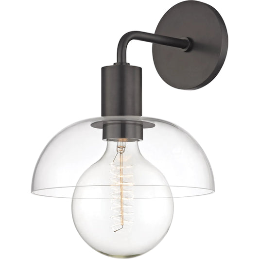 Kyla Wall Sconce by Mitzi in old bronze. Made from steel in a modern style.