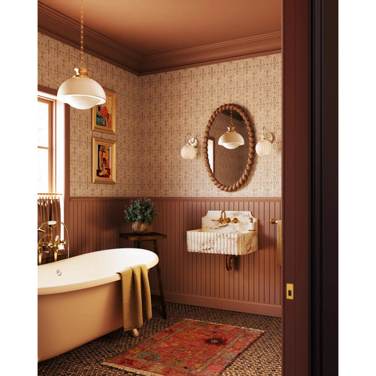 Celine Pendant by Mitzi in aged brass. Made from unique in a unique style.