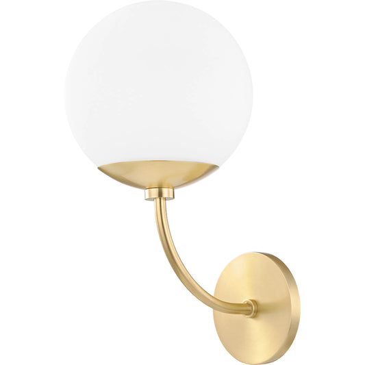 Carrie Wall Sconce by Mitzi in aged brass. Made from steel in a modern style.