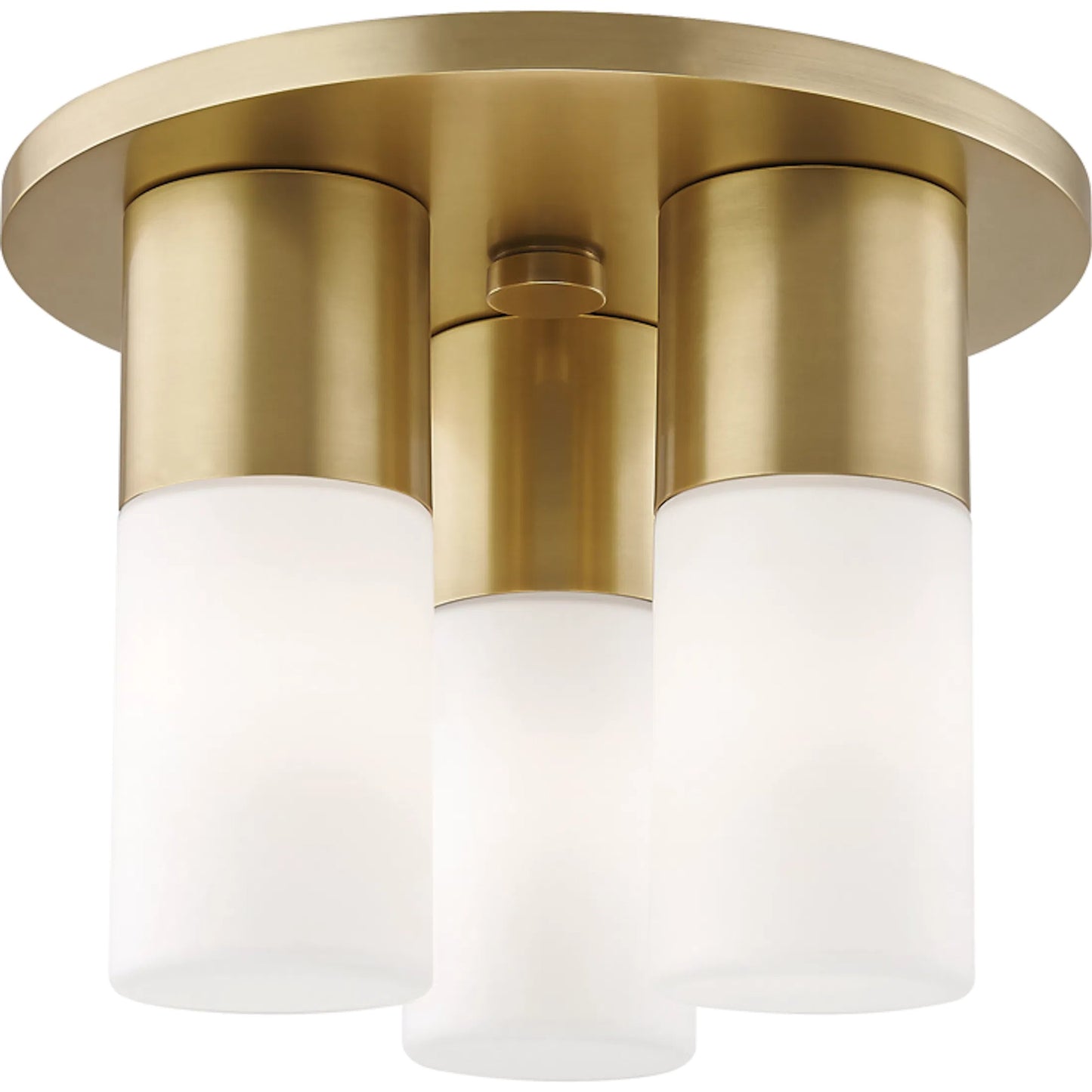 001 S-313438 | Primary Silo | Lola Flush Mount by Mitzi in aged brass. Made from steel in a modern style.