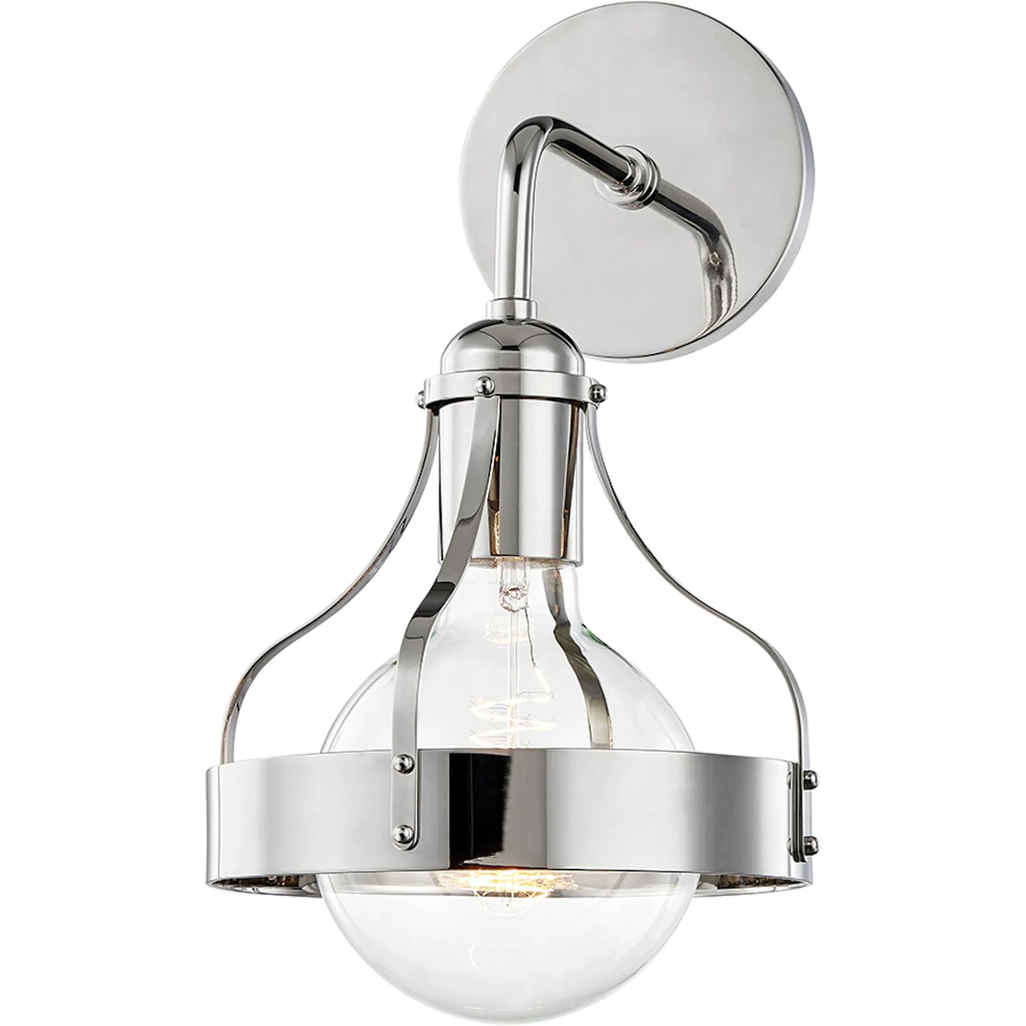 001 SR-782360 | Primary Silo | Violet Wall Sconce by Mitzi in polished nickel. Made from steel in a modern style.