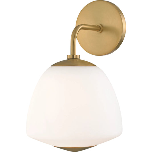 Jane Wall Sconce by Mitzi in aged brass. Made from steel in a modern style.