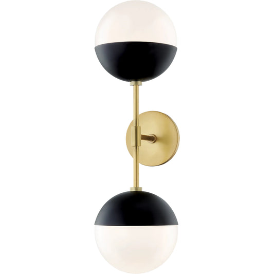 001 SR-763330 | Primary Silo | Renee Wall Sconce by Mitzi in aged brass black. Made from steel in a modern style.
