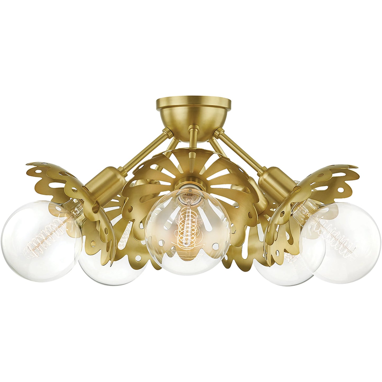 001 SR-762557 | Primary Silo | Alyssa Semi Flush by Mitzi in aged brass. Made from steel in a modern style.