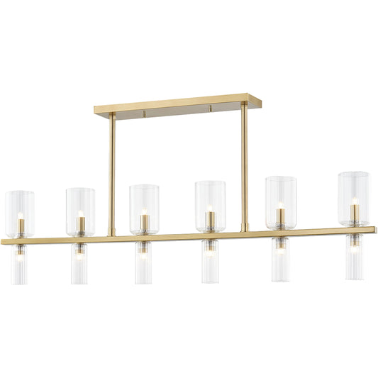 Tabitha 12 Light Island by Mitzi. Made from steel in a modern style.
