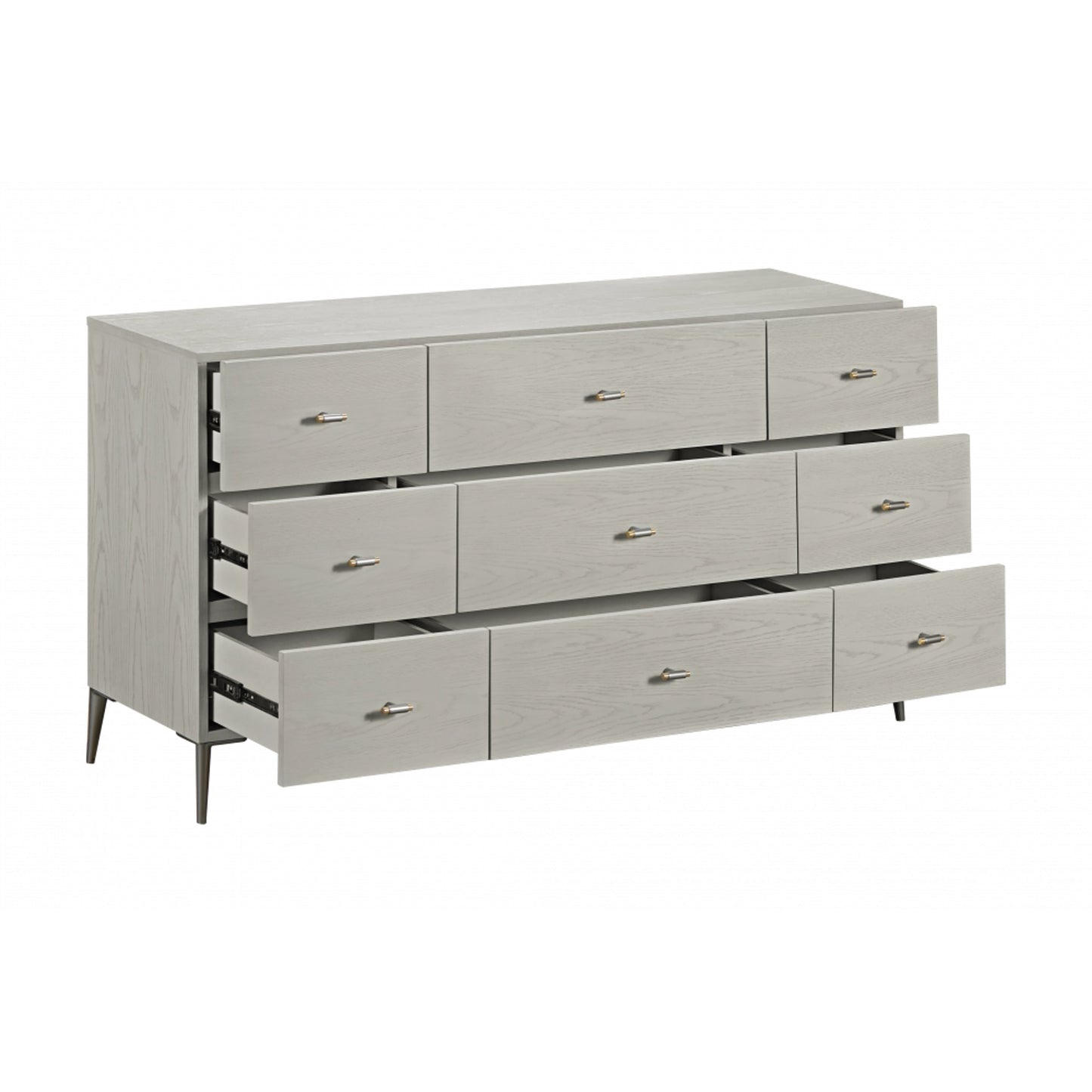 003 SI-2130618 | Additional Silo | Zest 9 Drawer Dresser by Zest in cream. Made from oak veneer, metal feet in a modern style.