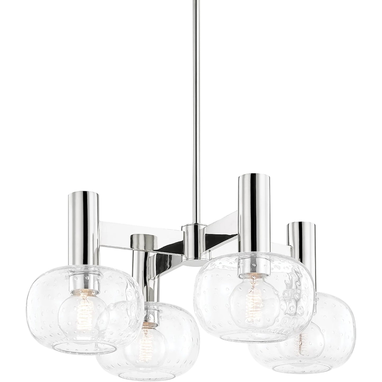 001 SR-860152 | Primary Silo | Harlow 4 Light Chandelier by Mitzi in polished nickel. Made from steel in a transitional style.