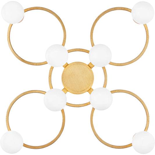 Hope Semi Flush by Mitzi in gold leaf. Made from steel in a modern style.