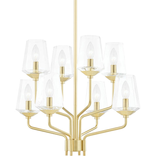 Kayla Chandelier by Mitzi. Made from steel in a transitional style.