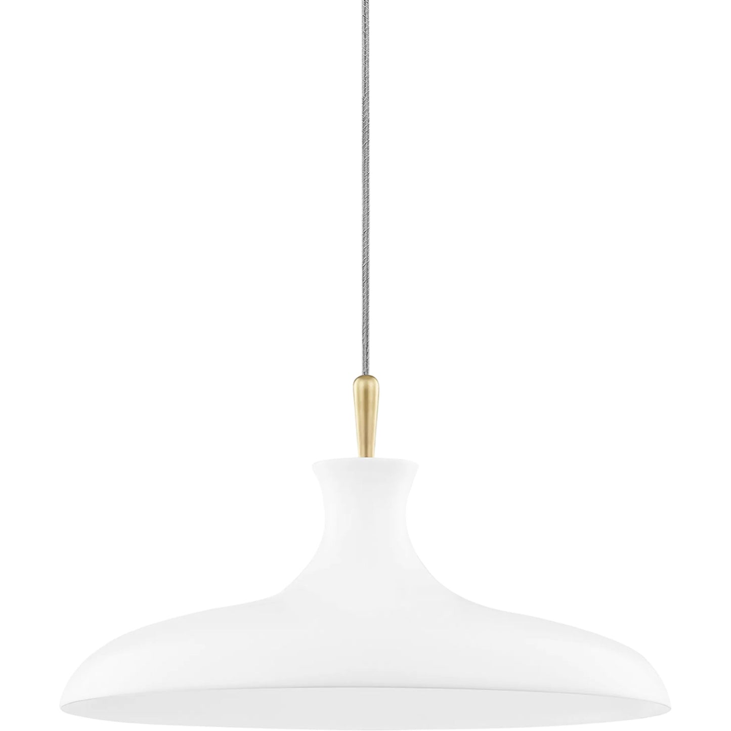 001 SR-859985 | Primary Silo | Cassidy Pendant by Mitzi in aged brass, white. Made from steel in a transitional style.