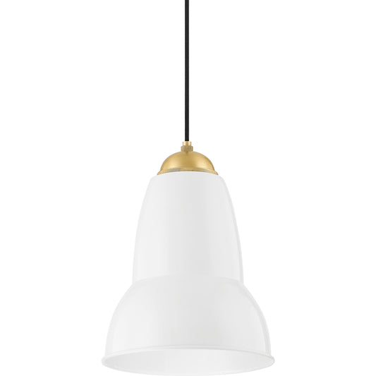 Jamila 1 Light Pendant by Mitzi in aged brass. Made from steel in a modern style.