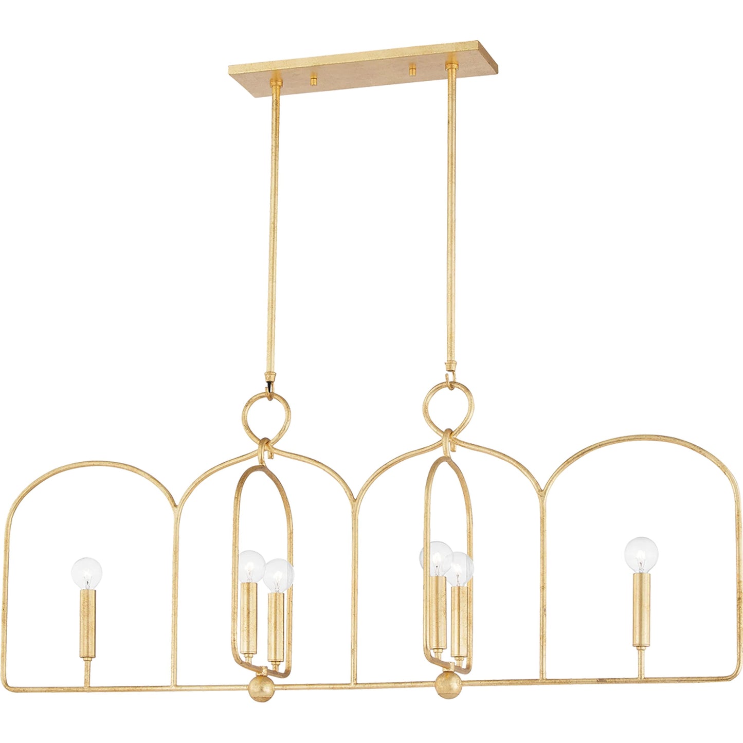 002 SR-914730 | Primary Silo | Mallory Linear Pendant by Mitzi in gold leaf. Made from steel in a modern style.