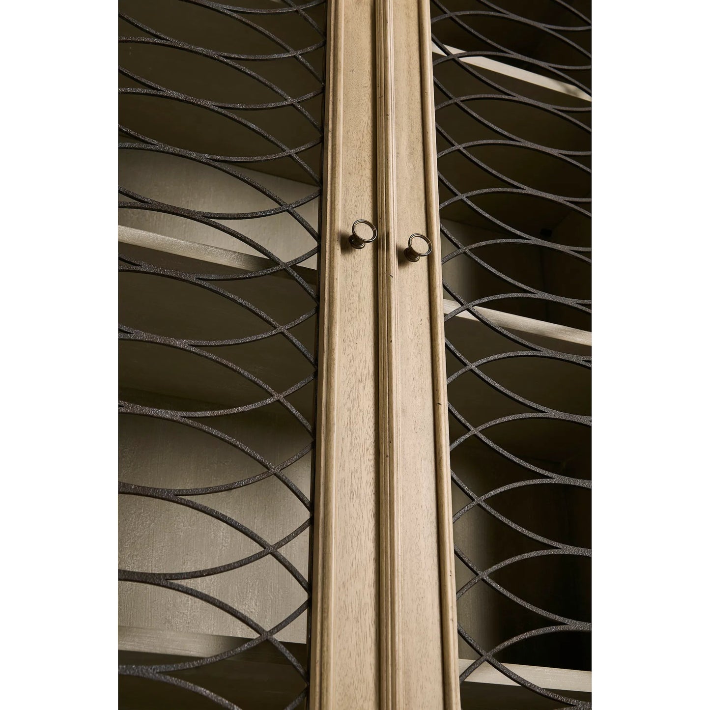 009 SI-2462599 | Closeup | Kairos Display Cabinet by Jonathan Charles in bleached walnut. Made from acacia in a cottage & farmhouse style.