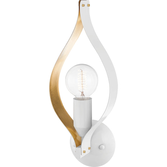 Nala 1 Light Wall Sconce by Mitzi in soft white, gold leaf. Made from steel in a modern style.