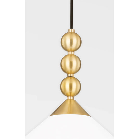 Sang 1 Light Pendant by Mitzi in aged brass. Made from steel in a modern style.
