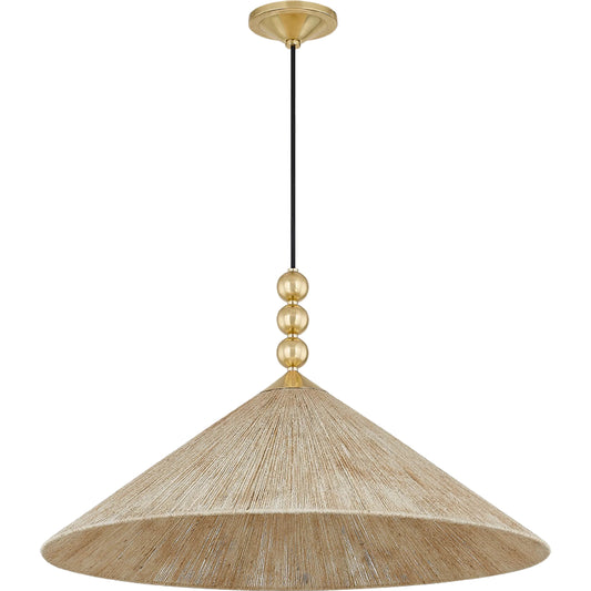 Song Pendant by Mitzi in aged brass. Made from steel in a rustic style.