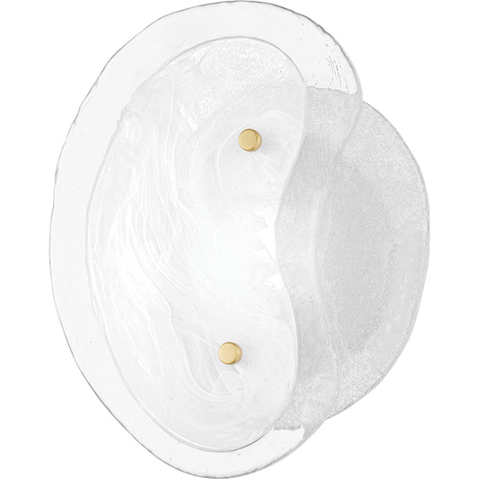 Celia 1 Light Wall Sconce by Mitzi in aged brass. Made from glass in a modern style.