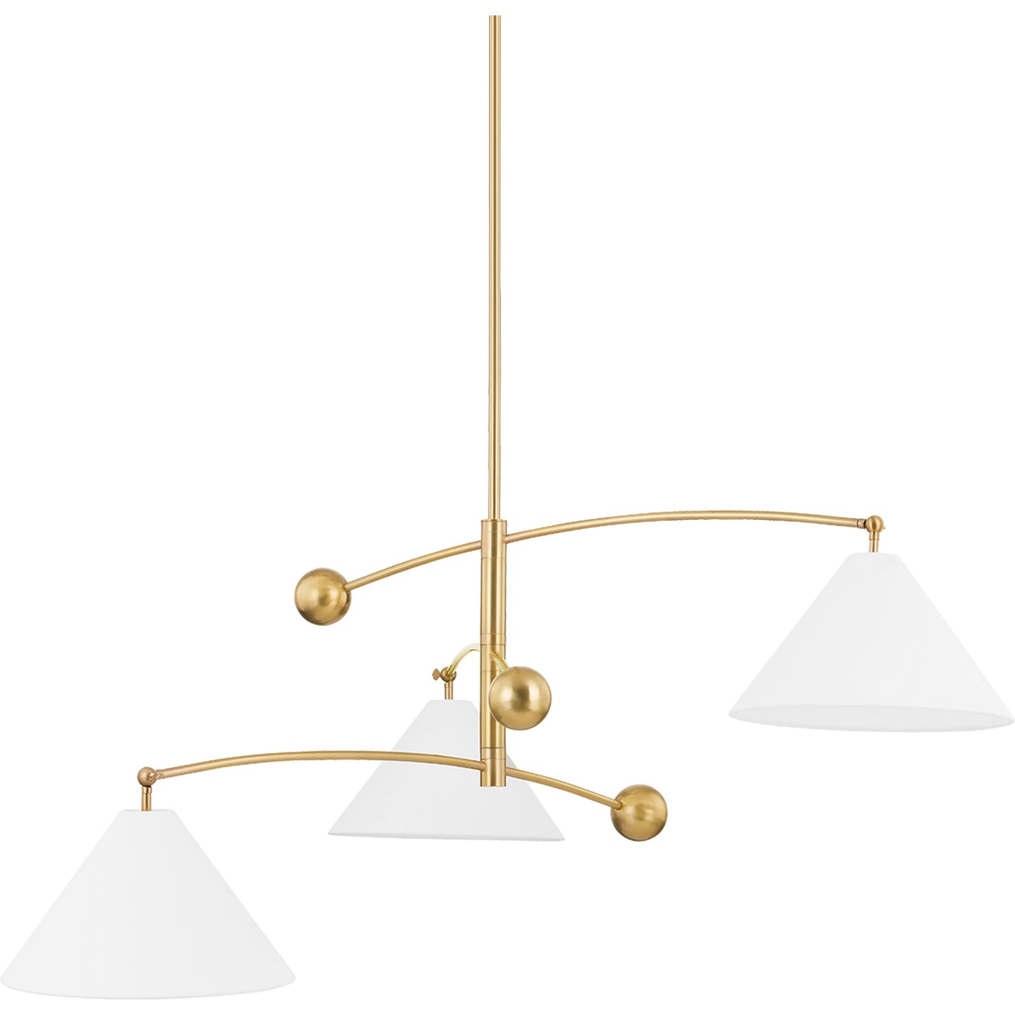 001 SI-2029572 | Primary Silo | Birdie 3 Light Chandelier by Mitzi in aged brass. Made from iron in a modern style.