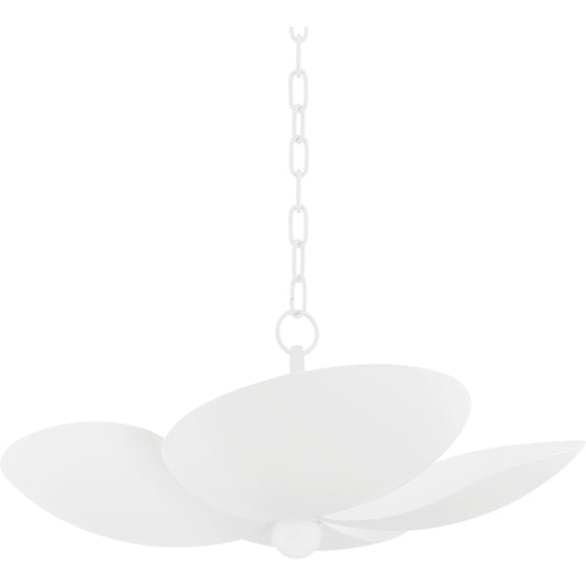 Leni 5 Light Pendant by Mitzi in textured white. Made from iron in a modern style.