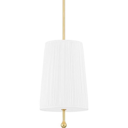 Adeline 1 Light Pendant by Mitzi in aged brass. Made from steel in a modern style.