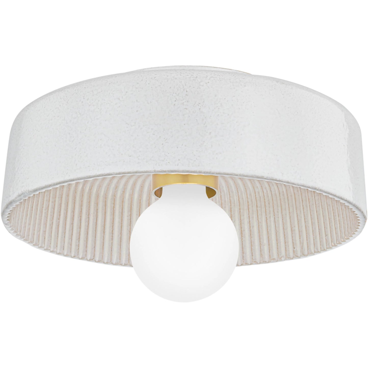 000 SI-2335879 | Primary Silo | Ray Flush Mount by Mitzi in aged brass, ceramic reactive white. Made from ceramic in a modern style.