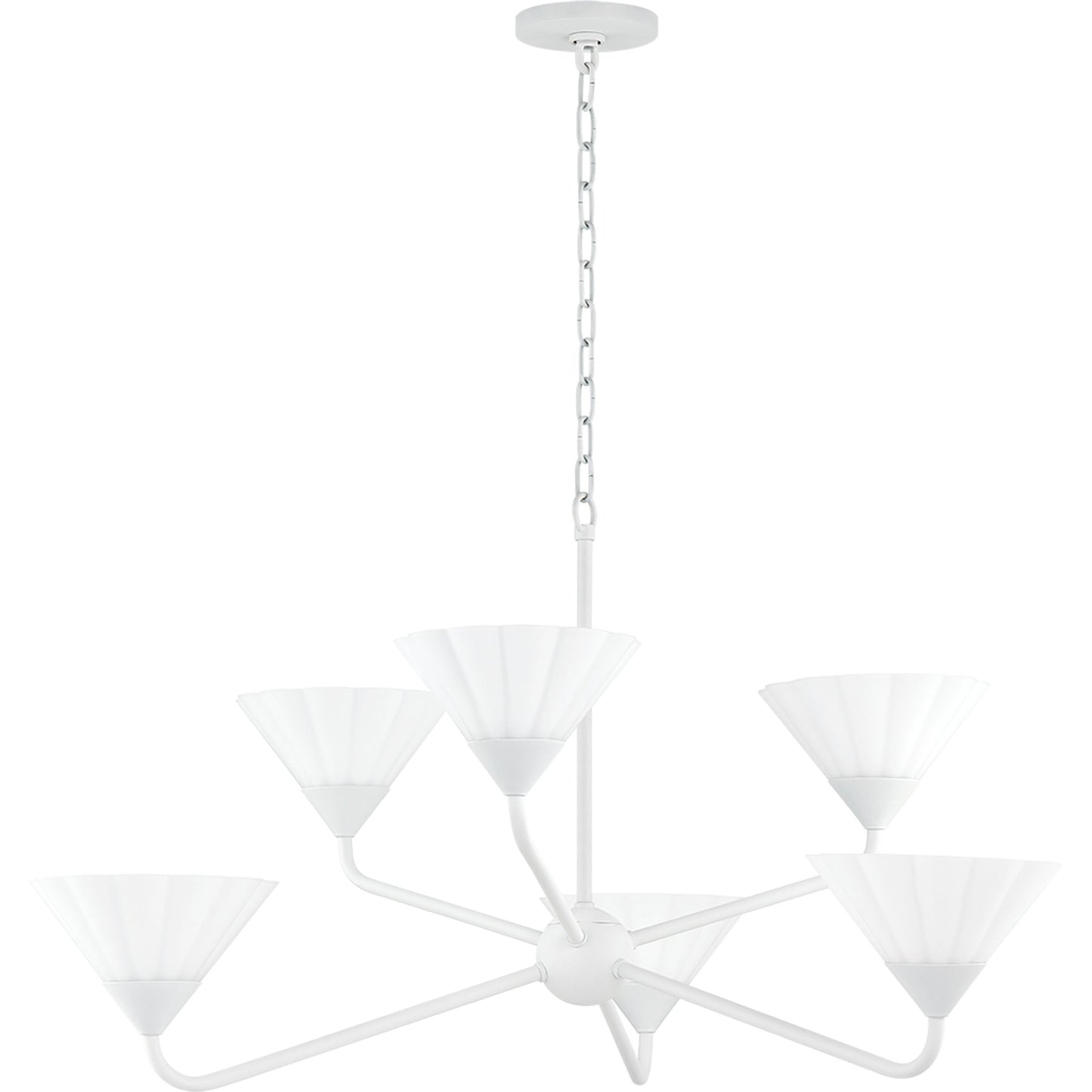 001 SI-2055372 | Primary Silo | Kelsey 6 Light Chandelier by Mitzi in textured white. Made from metal in a modern style.