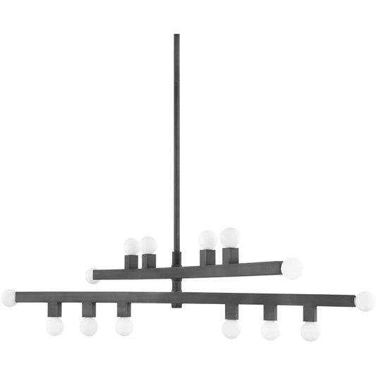 Sutter Chandelier by Mitzi. Made from steel in a modern style.