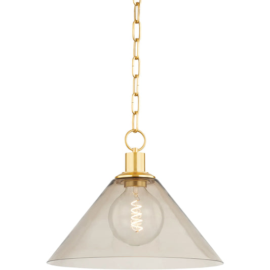 Anniebee Pendant by Mitzi in aged brass. Made from steel, aluminum in a modern style.
