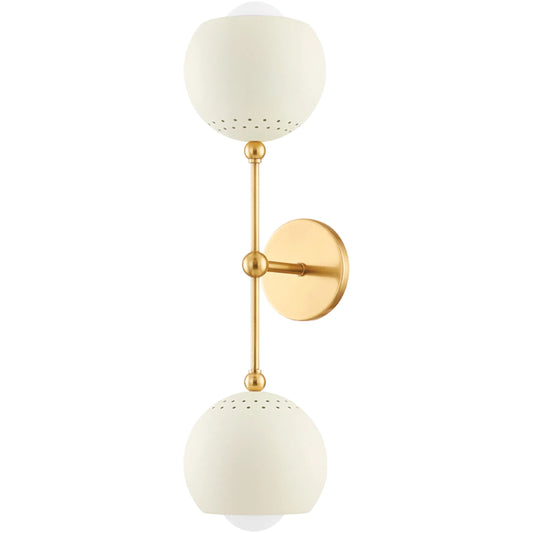 001 SI-2388398 | Primary Silo | Saylor Wall Sconce by Mitzi in aged brass, soft cream. Made from steel in a modern style.