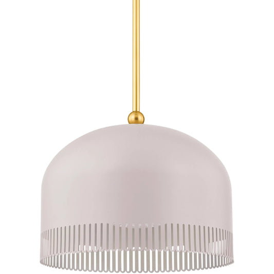 Liba Pendant by Mitzi in aged brass, soft peignoir. Made from steel in a transitional style.