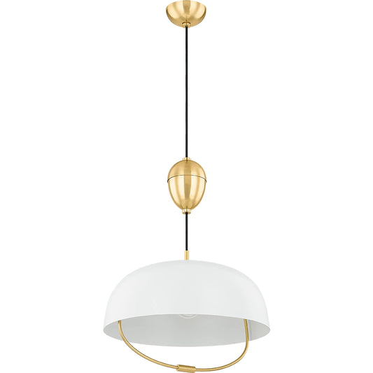 Liliana Pendant by Mitzi in aged brass, soft white. Made from aluminum in a modern style.