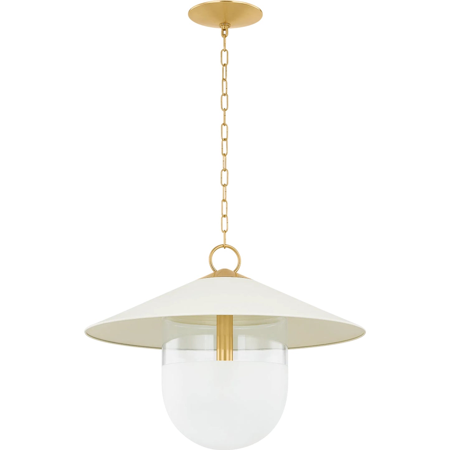 001 SI-2388367 | Primary Silo | Ressi Pendant by Mitzi in aged brass, soft cream. Made from steel in a transitional style.
