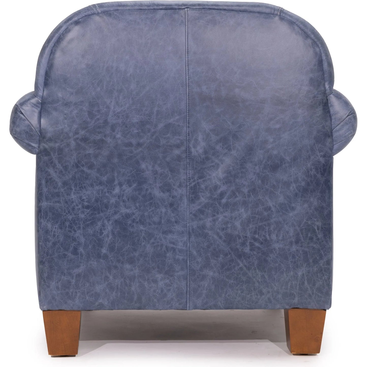 004 SI-2633420 | Additional Silo | Hamilton Arm Chair Denim Top Grain Leather by Zentique in denim blue and brown. Made from italian full grain leather in a modern style.