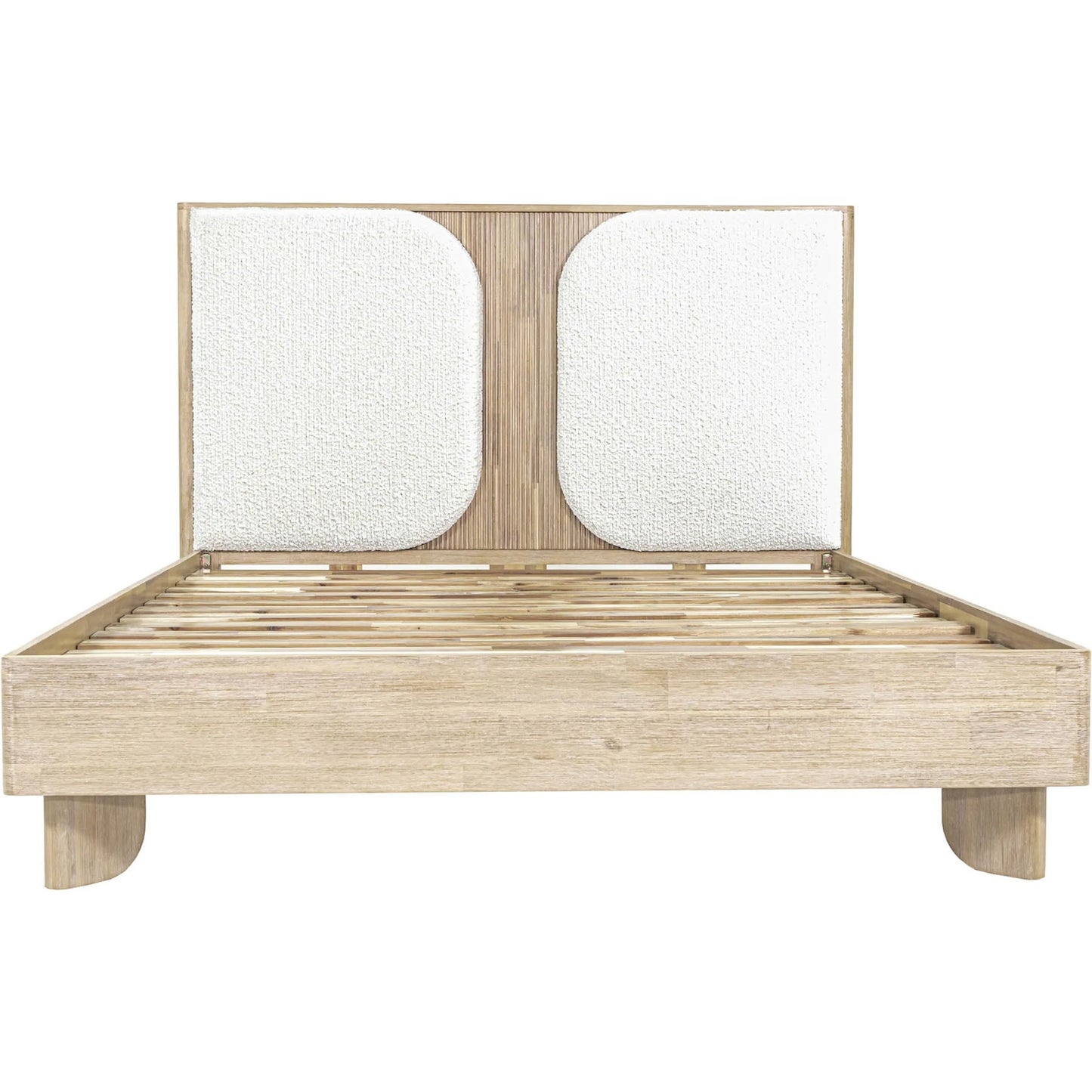 011 SI-2325063 | Unknown | Haru Bed by LH Imports in beige, white boucle and sand wash. Made from acacia, 95% polyester, 5% acrylic in a unique style.