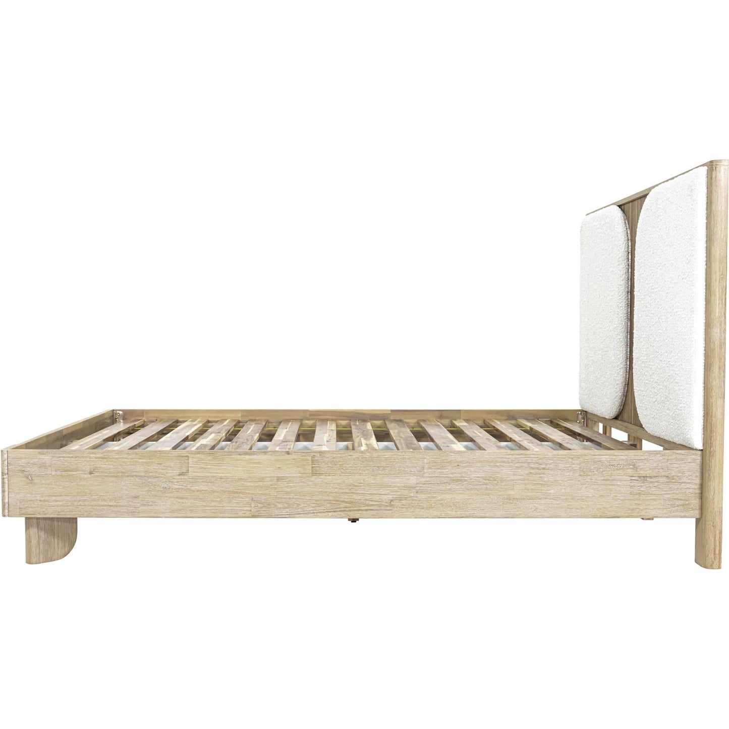 012 SI-2325063 | Unknown | Haru Bed by LH Imports in beige, white boucle and sand wash. Made from acacia, 95% polyester, 5% acrylic in a unique style.