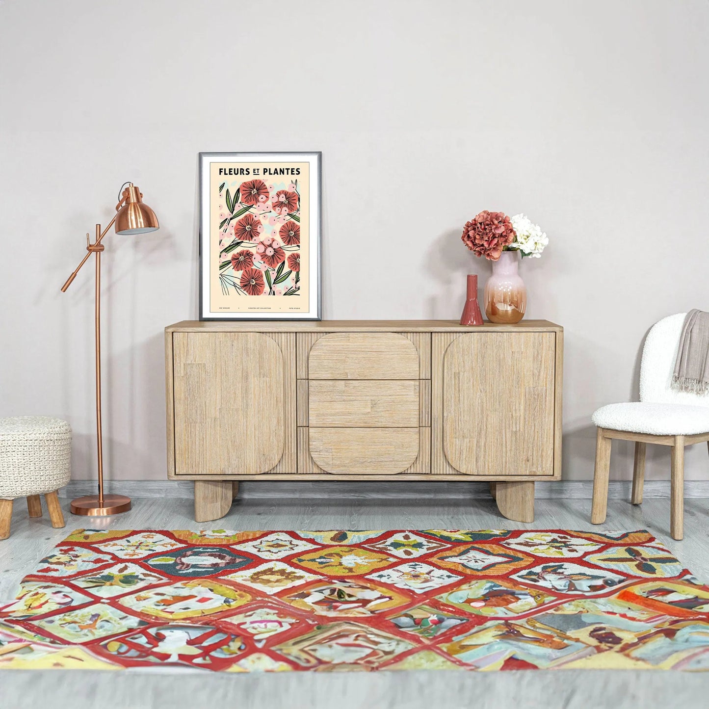 002 SI-2325065 | Unknown | Haru Sideboard by LH Imports in beige and sand wash. Made from acacia, acacia veneer, mdf in a unique style.