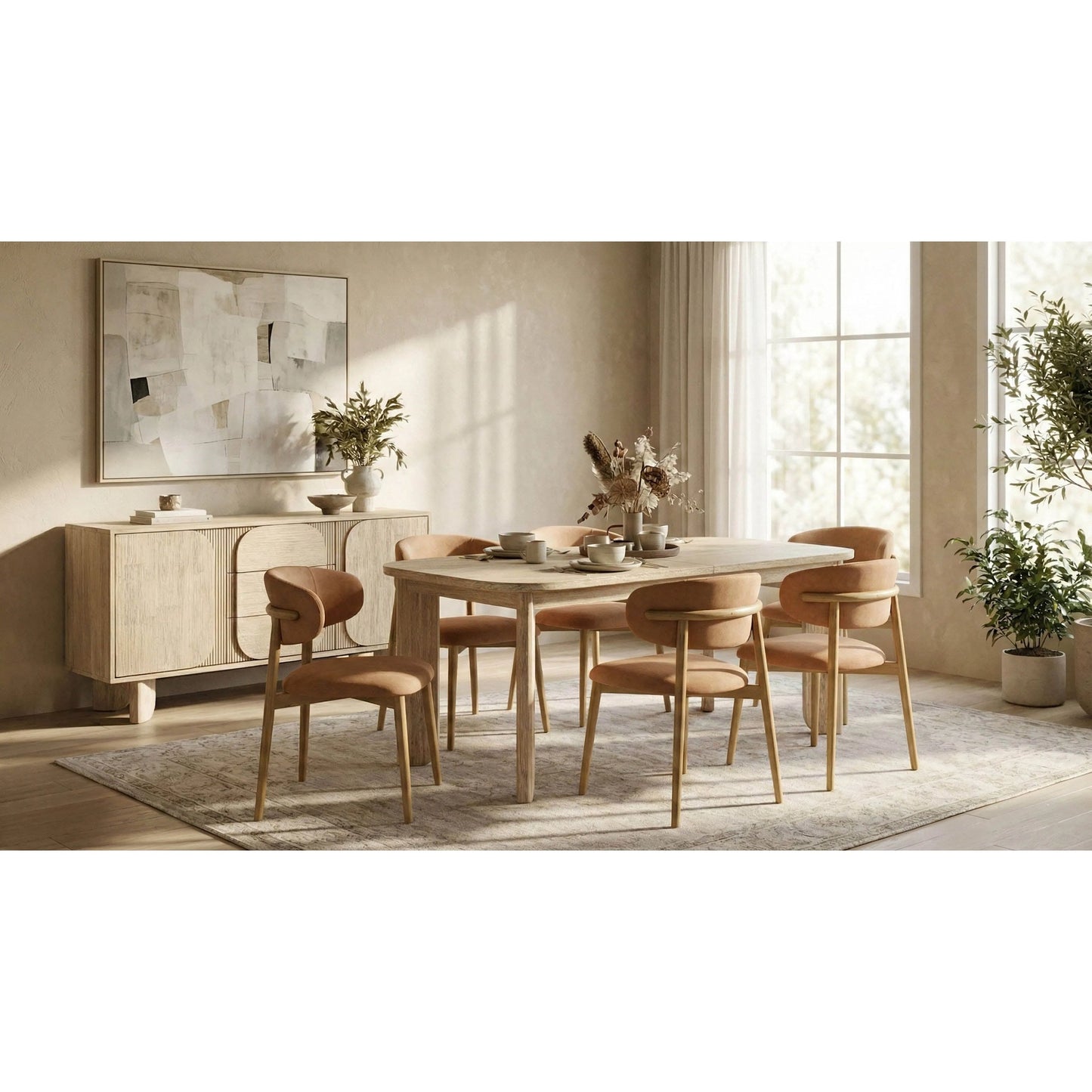 019 SI-2325065 | Lifestyle | Haru Sideboard by LH Imports in beige and sand wash. Made from acacia, acacia veneer, mdf in a transitional style.