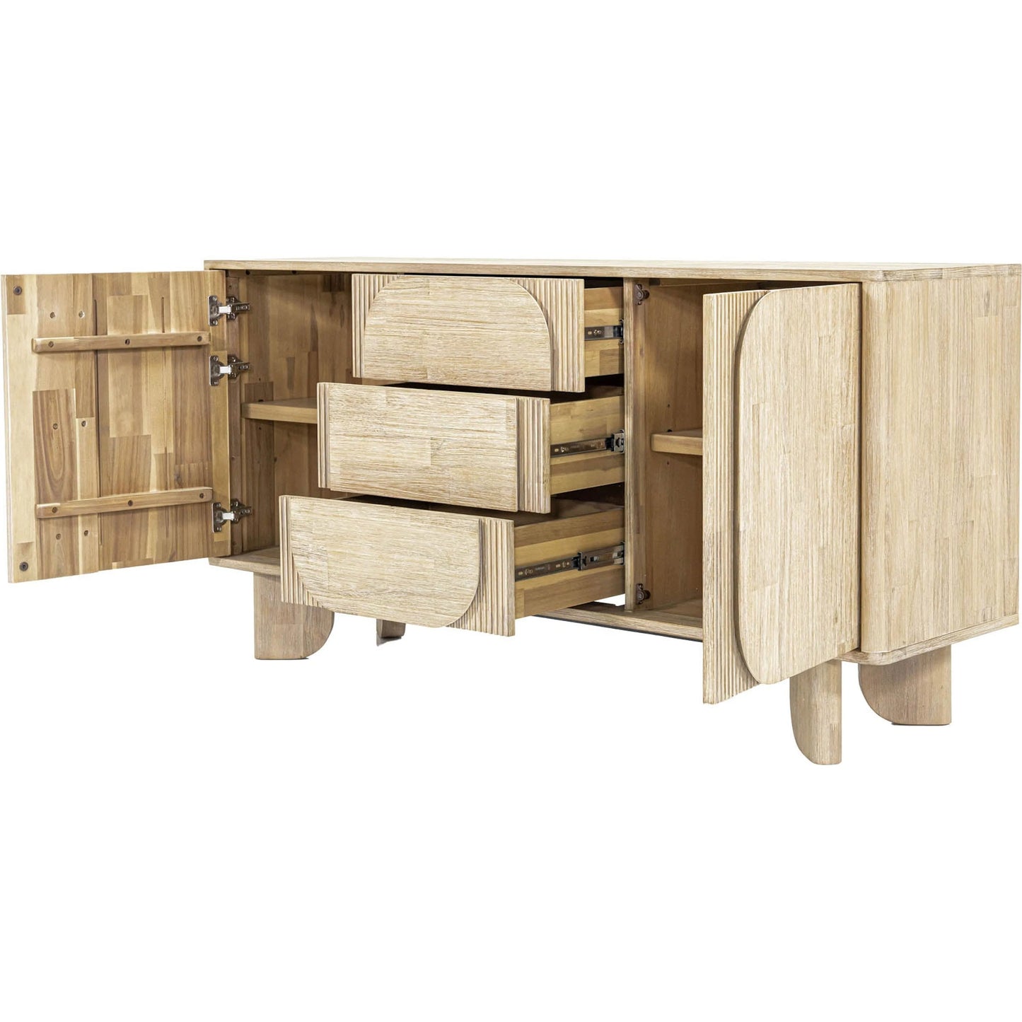 012 SI-2325065 | Unknown | Haru Sideboard by LH Imports in beige and sand wash. Made from acacia, acacia veneer, mdf in a unique style.